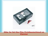 Clip Pilze 3er Set Xmas Design Glas 8x6x6cm rotweiss Weihnachten Baumschmuck