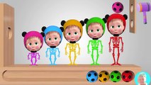 Learn Colors With Baby Masha Skeleton Colors Hammer Xylophone to Children Colors to Soccer Balls