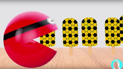 Learning Colors with 3D Pacman Suprise Eggs Ninja Turtles eating ICE CREAM Cartoons for kids