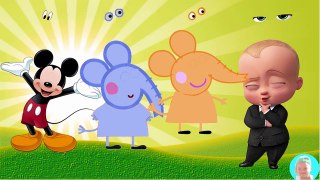 Peppa Mouse Wrong Eyes Baby Boss Mickey Mouse Gummy bear Baby Learn Colors for Kids Finger Family So
