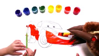 Masha and the Bear painting on the Mcqueen Car! Finger family! Songs for kids! Learn colors with