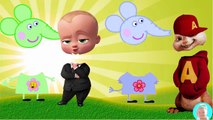 Peppa Mouse Wrong Heads Baby Boss Chipmunks Gummy bear Baby Learn Colors for Kids Finger Family Song