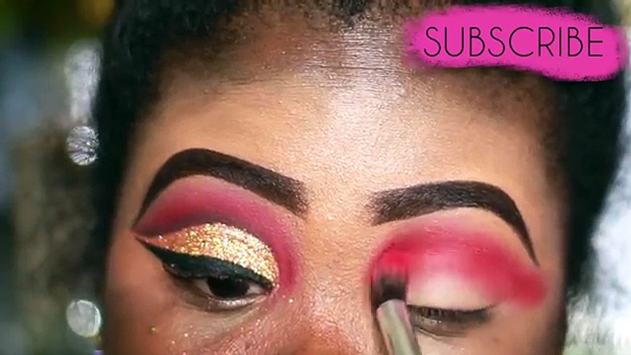 HOW TO DO A GLITTER CUT CREASE MAKEUP TUTORIAL | MAKEUP FOR BLACK WOMEN