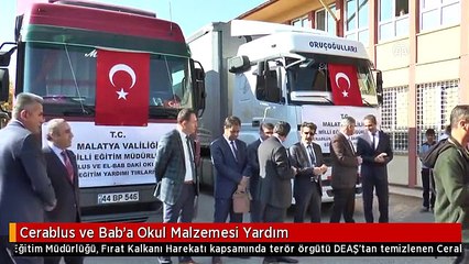 Cerablus ve Bab'a Okul Malzemesi Yardım