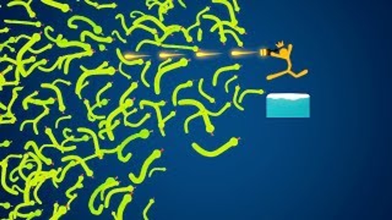 KWEBBELKOP-STICK MEN vs. 1000 SNAKES! (Stick Fight #7)