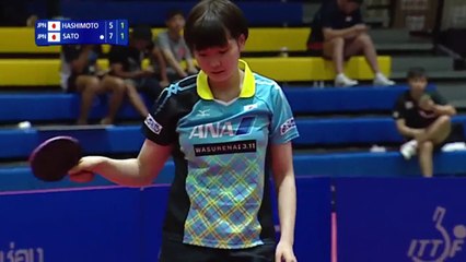 卓球 カットマン 2017 タイオープン 決勝 橋本帆乃香 VS 佐藤瞳 促進ルール sato hitomi vs hashimoto honoka