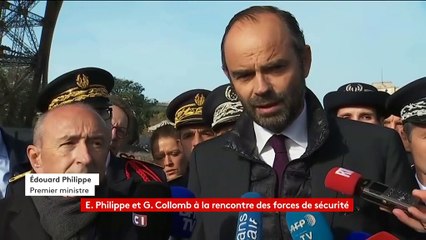 "Nous avons conscience que le niveau de menace reste élevé", dit Edouard Philippe devant la tour Eiffel