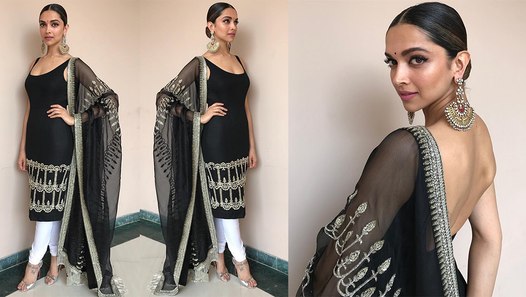 Deepika Padukone In Sleeveless Black Kurta, Goes Backless 