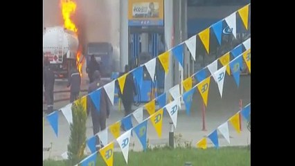 Benzin istasyonunda korkutan patlama!