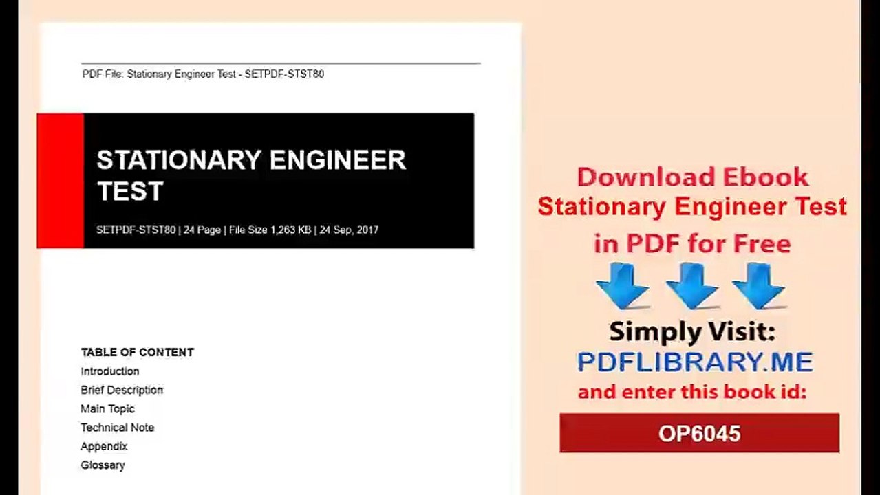 Stationary Engineer Test