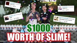 $1000 Slime Challenge! MOST EXPENSIVE DIY Giant Fluffy Slime!!