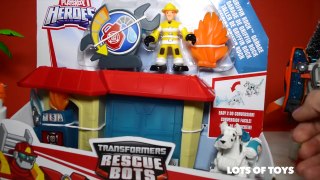 Transformers Rescue Bots Fire at the Griffin Rock Garage, Blades, Heatwave, Kade, Robot Dog Servo