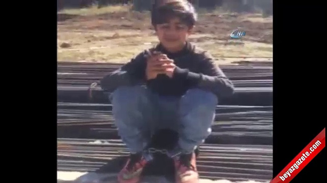 Amcasının zincire vurduğu çocuk inşaat işçilerine sığındı