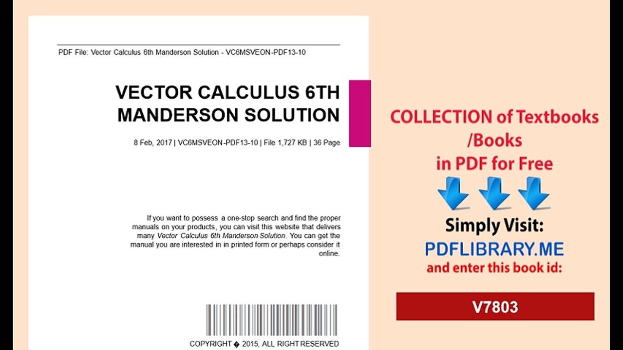 Vector Calculus 6th Manderson Solution