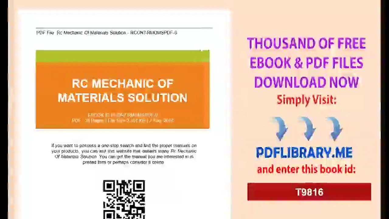 Rc Mechanic Of Materials Solution