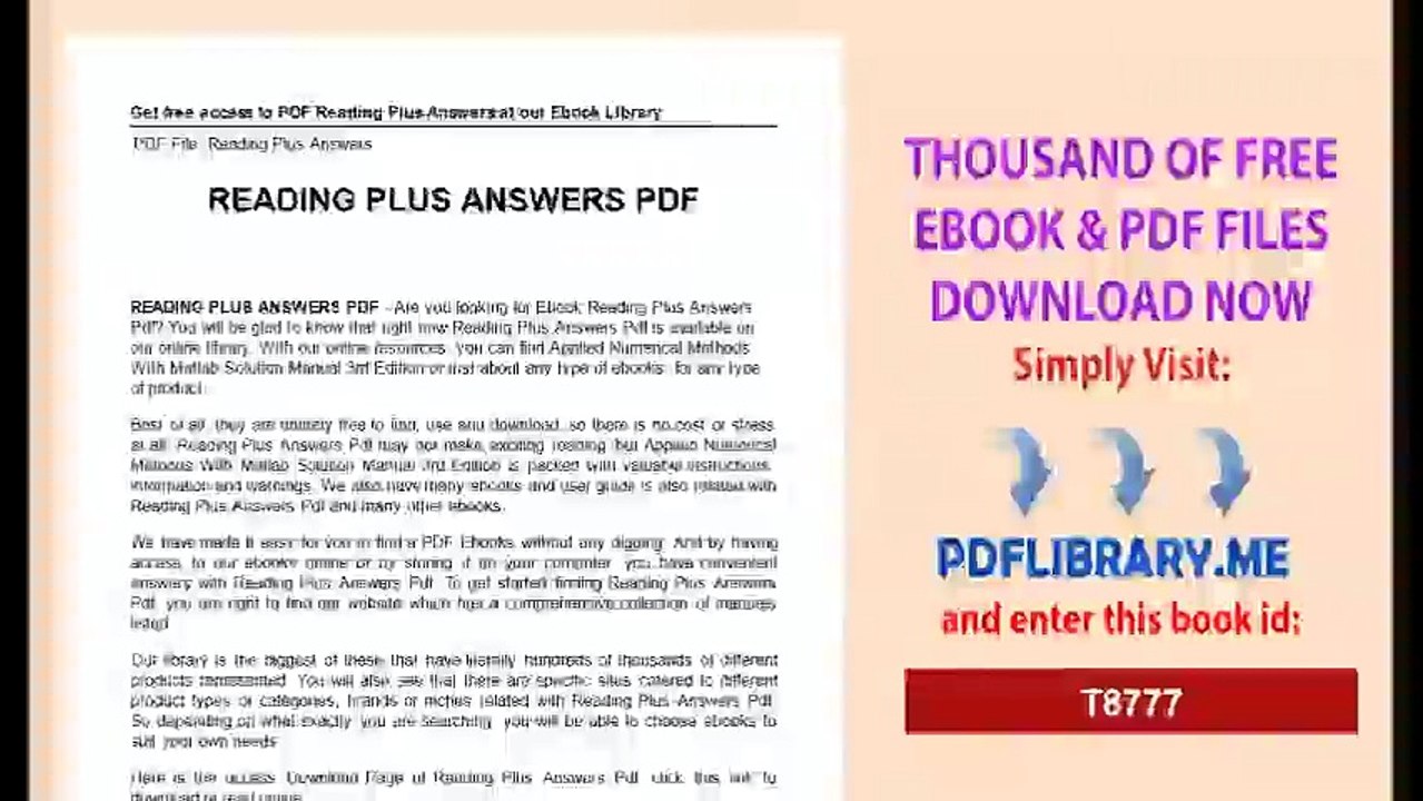 Reading Plus Answerspdf