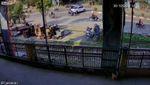 Motorcyclist ran over by a semi-truck