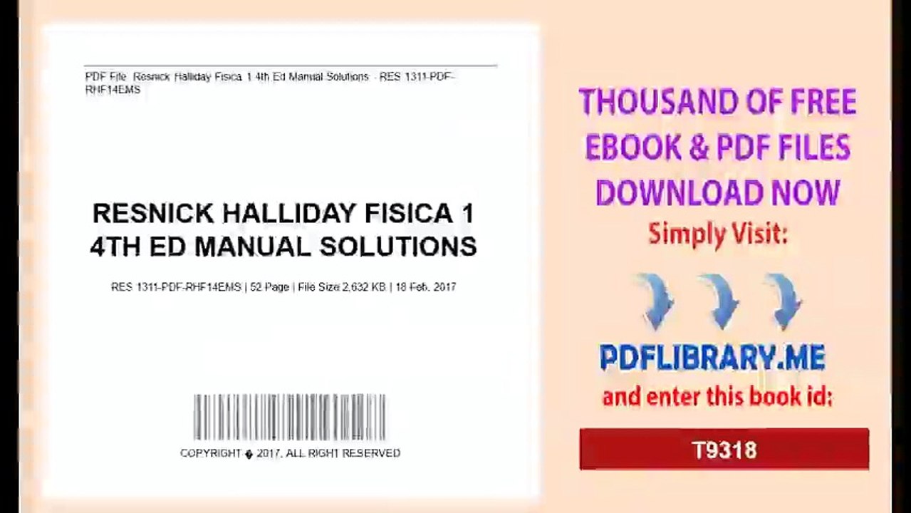 Resnick Halliday Fisica 1 4th Ed Manual Solutionspdf