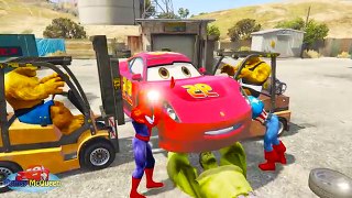 Lightning McQueen Lost Wheels Spiderman saves cars from Trouble with Trains Cartoon for Kids