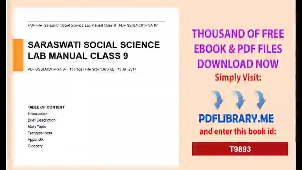 Saraswati Social Science Lab Manual Class 9