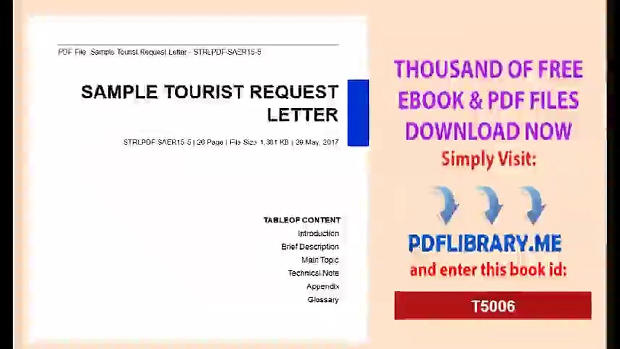 Sample Tourist Request Letter