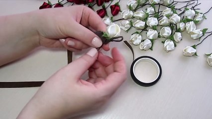 Віночок, шпильки з бутонів троянд/Веночек+шпильки из бутонов роз канзаши/ DIY Kanzashi roses