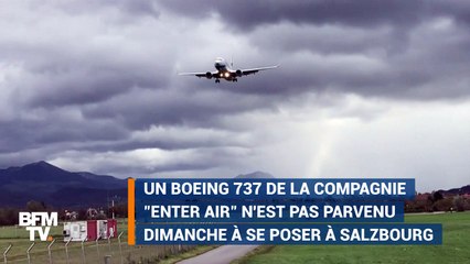 En Autriche, cet avion ne parvient pas à atterrir à cause du vent