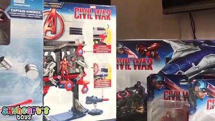 Captain America: CIVIL WAR Toys - Miniverse Bunker and Iron Man Armory Playset, Cycle Blast Quinjet