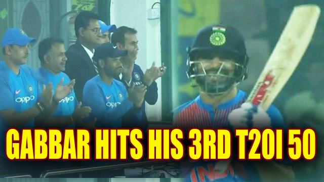 India vs NZ 1st T20I : Shikhar Dhawan slams 3rd T20 50 , India gets a roaring start | Oneindia News