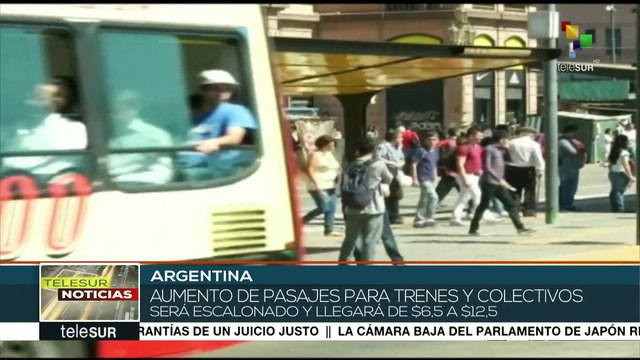 Gobierno argentino autoriza alza en tarifas del transporte público