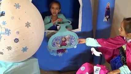 Disney Frozen Videos GIANT EGG SURPRISE OPENING Real Ice Castle Elsa + Anna Worlds Biggest