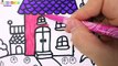 How to Draw House Coloring Pages | Drawing for Children Learning Colors for Toddlers