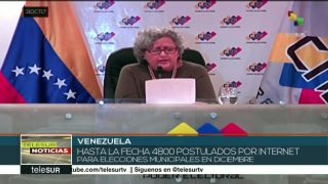 Venezuela: 4,800 postulados por internet para municipales a la fecha
