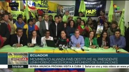 Ecuador: Alianza PAIS retira presidencia del movimiento a Lenin Moreno