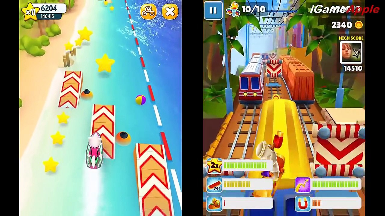 Talking Tom Jetski VS Subway Surfers RiO iPad Gameplay HD