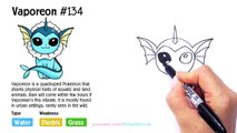 How to Draw Pokemon Vaporeon step by step Easy -Eevee Evolution