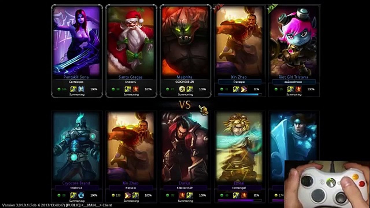 Me playing League of Legends with a Xbox 360 controller