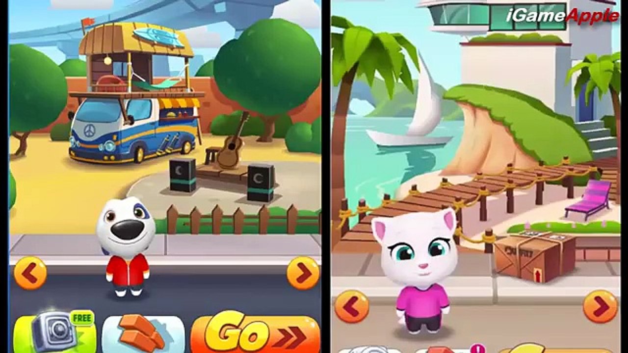 Talking Tom Gold Run HANK, GINGER VS ANGELA iPad Gameplay HD