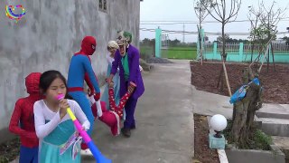 Masha fake teacher punish Baby student lazy Spiderman vs Joker Superhero fun for kids