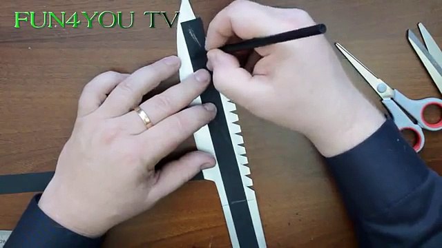 Como Hacer un Cuchillo de papel - Cuchillo de Combate - Armas Caseras