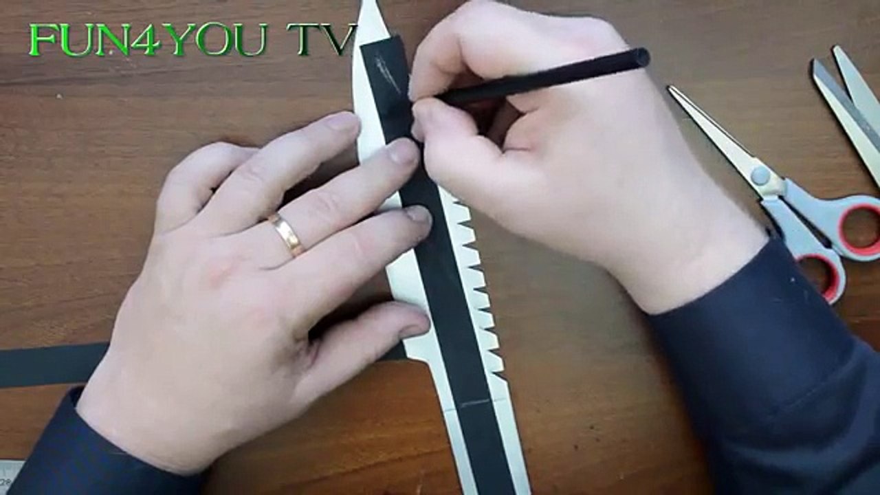 Como Hacer un Cuchillo de papel - Cuchillo de Combate - Armas Caseras