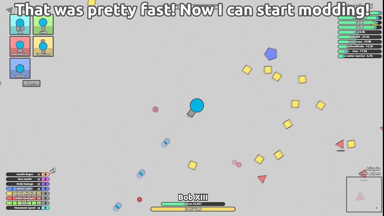 MINI ARENA CLOSER! PLAYING WITH MINI ARENA CLOSER IN FFA! (Diep.io FFA Modding)