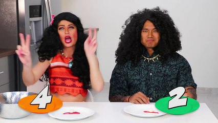 Real Food vs Gummy Food Challenge Moana vs Maui. Totally TV