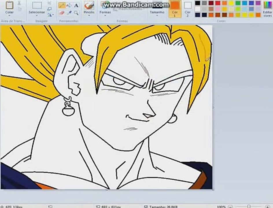DESENHO PROFISSIONAL FEITO NO PAINT_SUPER SAYAJIN GOKU