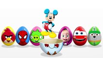 Learn Colors! Surprise Eggs! Masha and the Bear! Spiderman! Hulk! Paw Patrol! Spongebob! McQueen