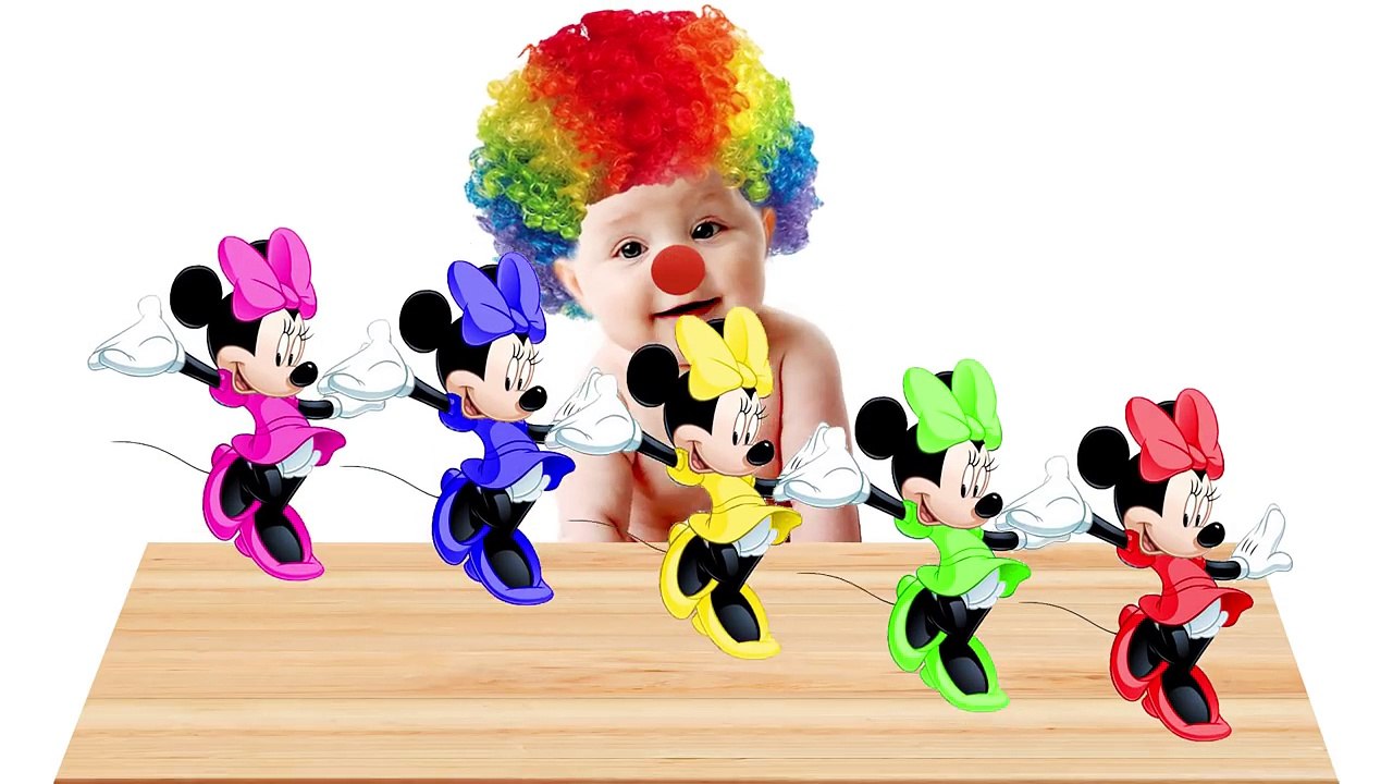 BABY CLOWN! Learn Colors! Angry Gorilla stole the Minnie Mouse! Video for kids!