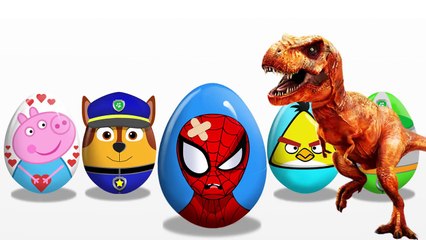 NEW SURPRISE EGGS! Paw Patrol! SPIDERMAN! Angry Birds! LEARN COLORS! Finger Family