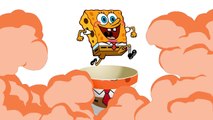 Spongebob vs Giant Foot of Spiderman Finger Family Rhymes! Surprise Eggs! Learn Colors