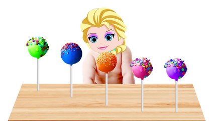 BABY FROZEN ELSA CRY with SPONGE BOB and CAKE POPS! FINGER FAMILY! Video for kids!