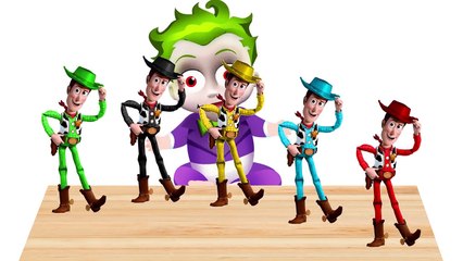 BABY JOKER CRY with BATMAN and WOODY from TOY STORY! FINGER FAMILY! Video for toddlers!